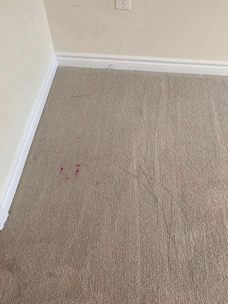 kids marker stains on light coloured carpet