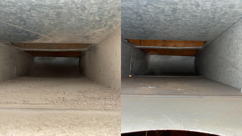 before and after dirty air ducts